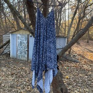 DKNY Blue and White Geometric dress